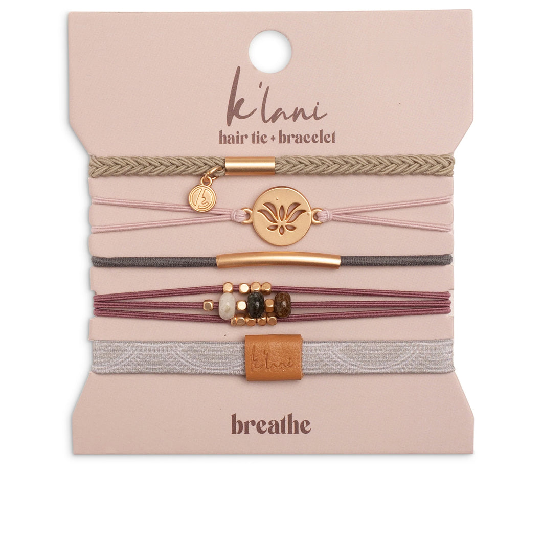 K'lani Hair Tie + Bracelet - Breathe, Medium