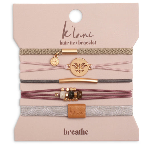 K'lani Hair Tie + Bracelet - Breathe, Large