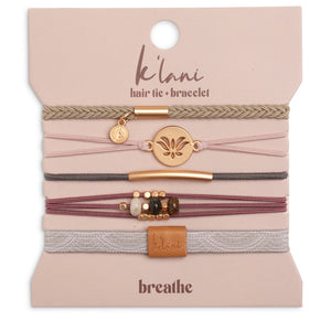 K'lani Hair Tie + Bracelet - Breathe, Large