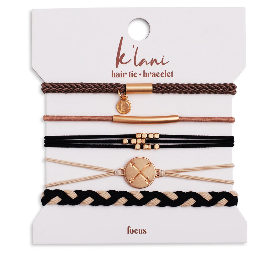 K'lani Hair Tie + Bracelet - Focus, Medium