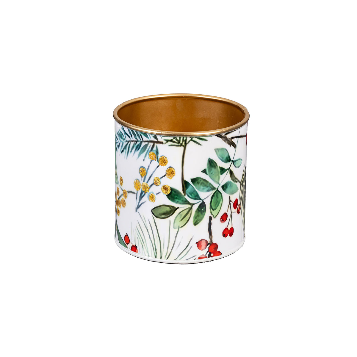 Festive Foliage Metal Planter, Small