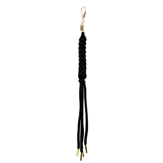 Bag Charm, Braided Cord in Black