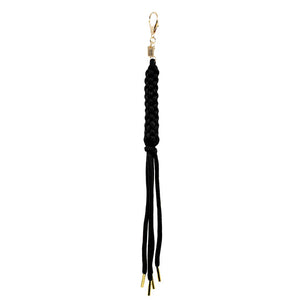 Bag Charm, Braided Cord in Black