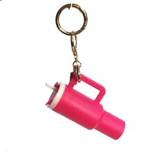 Bag Charm, Stanley Tumbler in Fushia