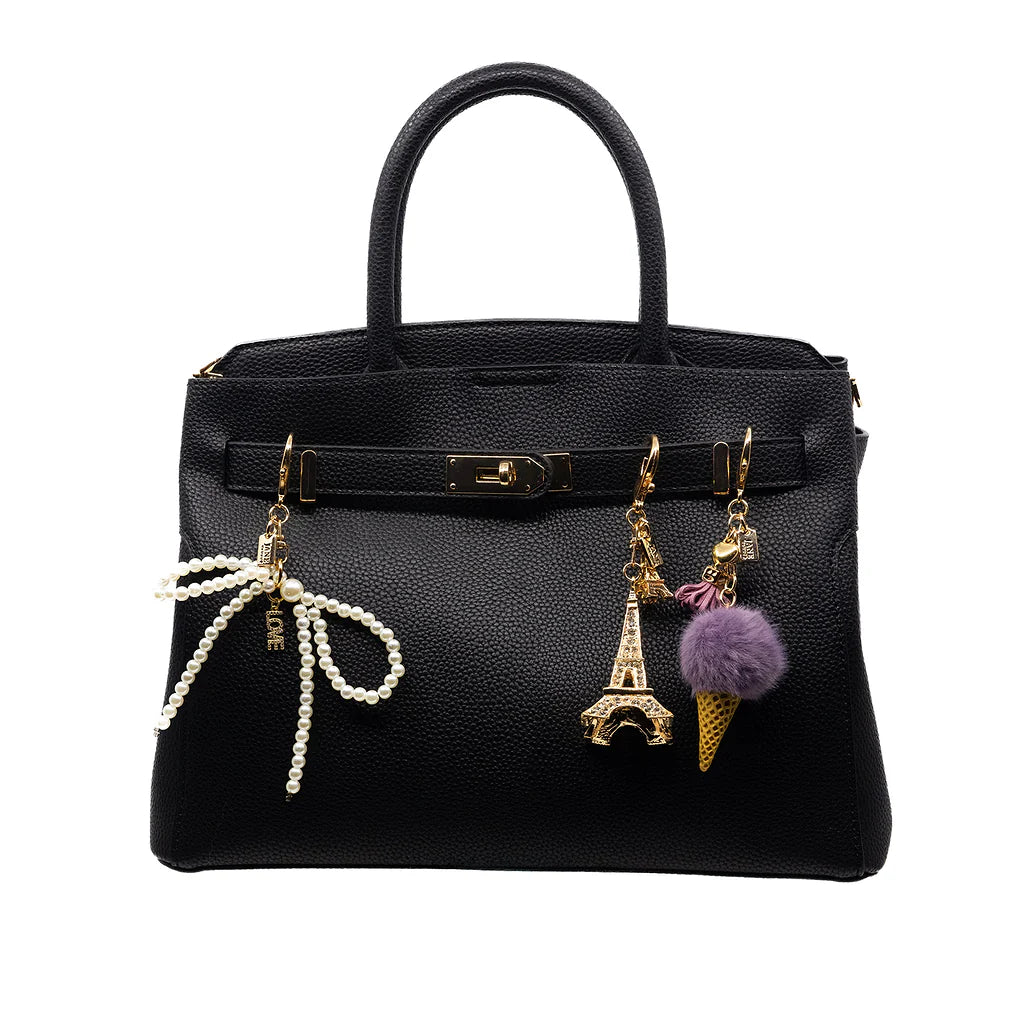 Bag Charm, Plush Ice Cream In Purple