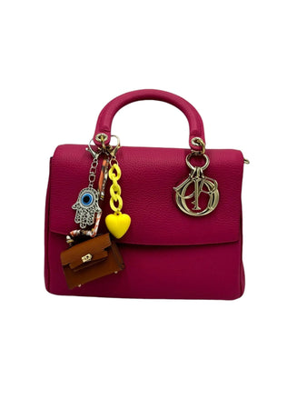 Bag Charm, Heart On Chain In Yellow