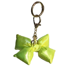 Bag Charm, Iridescent Puffy Bow in Yellow