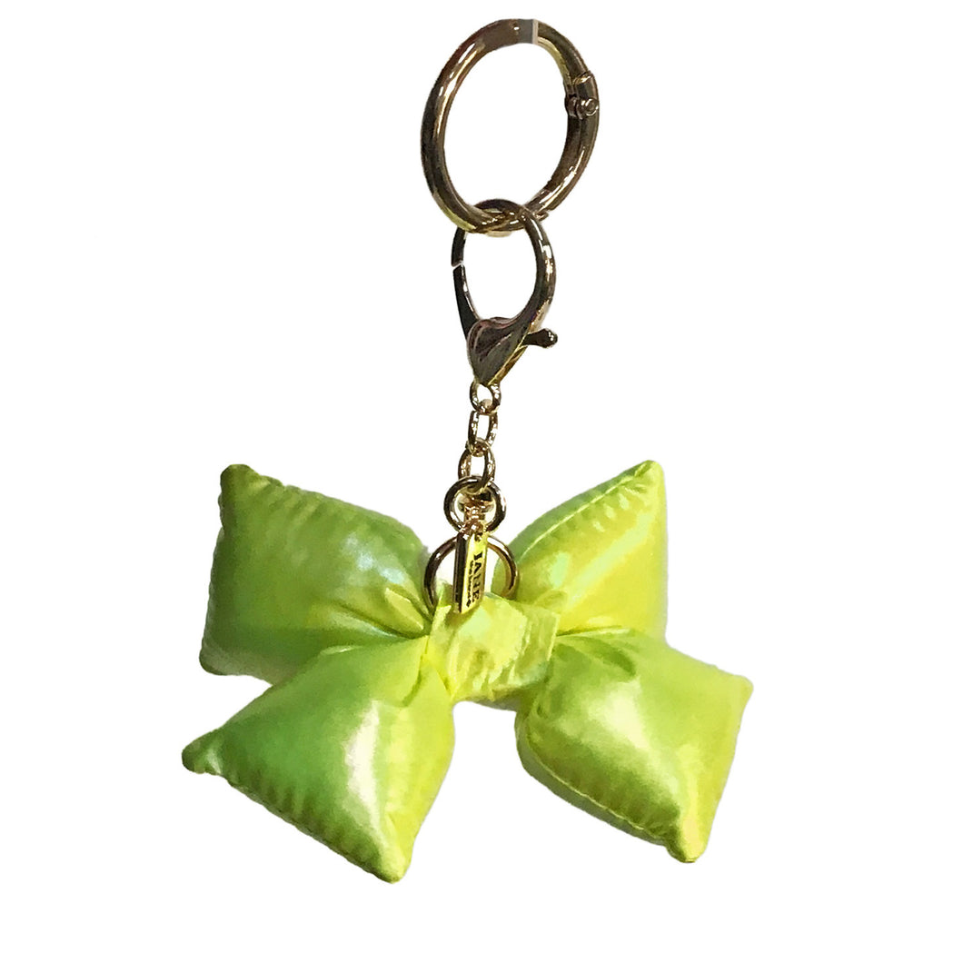 Bag Charm, Iridescent Puffy Bow in Yellow