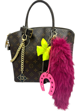 Bag Charm, Iridescent Puffy Bow in Yellow