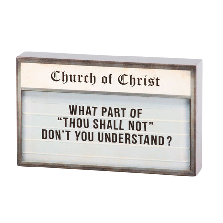 Mini Wood Block Shelf Decor, Thou Shall Not