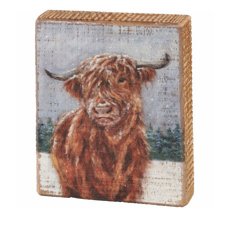 Mini Wood Block Shelf Decor, Snowy Highland