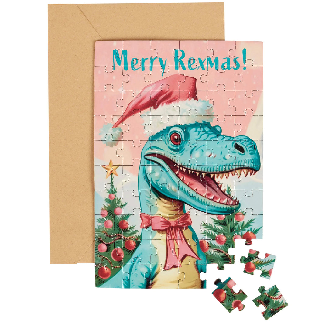 Puzzle Card- Merry Rexmas