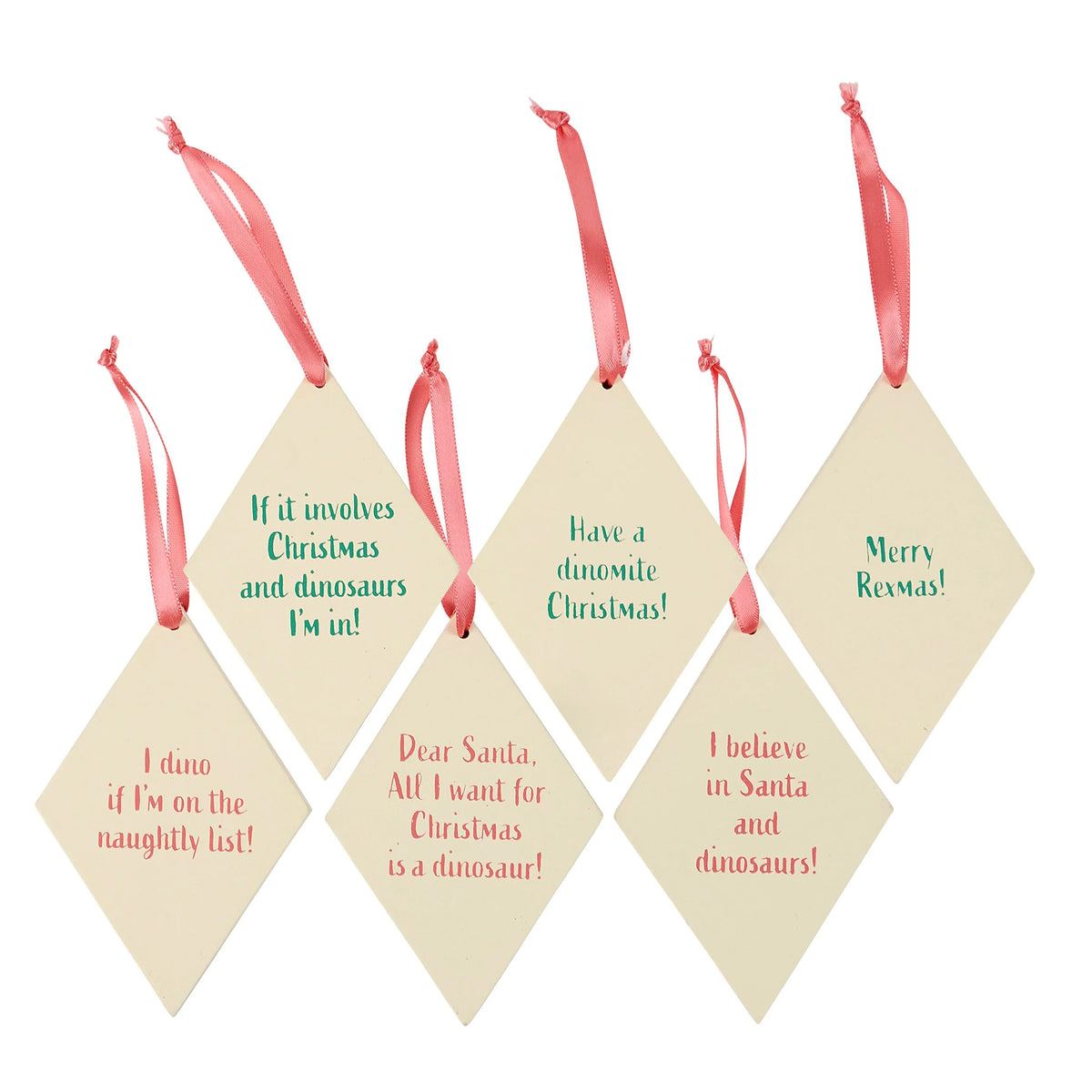 Dino Christmas Ornament , Set of 6