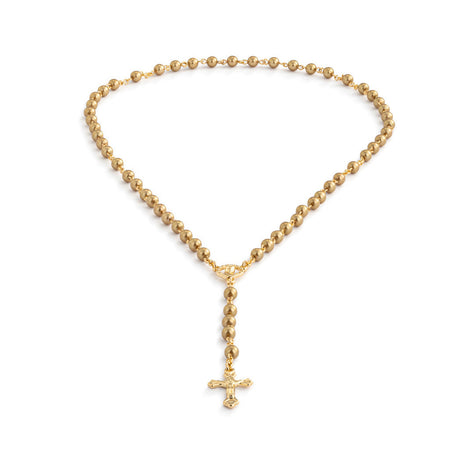 Gold Colored Rosary with Pouch, 18in