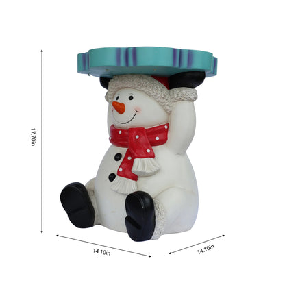 Lighted Snowman Christmas Side Table