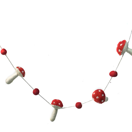 Wool Fe;lt Mushroom & Pom