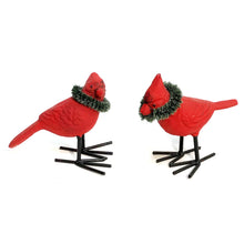 Load image into Gallery viewer, Cast Iron Cardinal W/ Wreath Figurine
