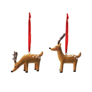 Resin Reindeer Ornament, 2 Assorted