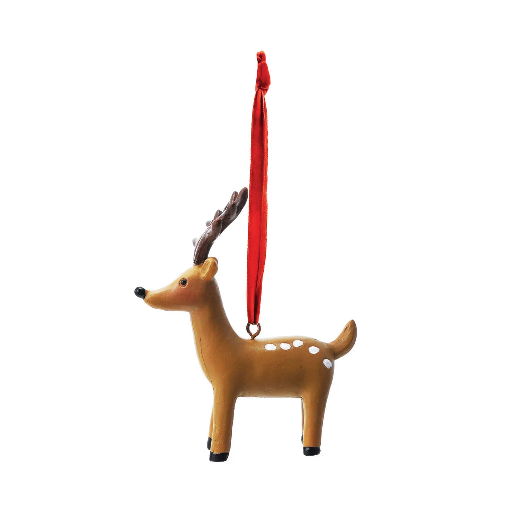 Resin Reindeer Ornament, 2 Assorted