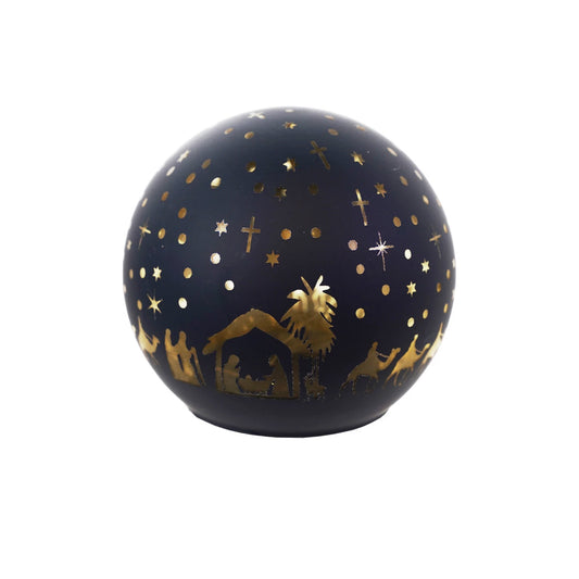 Decor, LED Glass Ball Nativity Scene, 6in