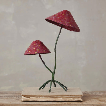 Paper Mache Footed Mushroom Stand