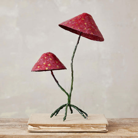 Paper Mache Footed Mushroom Stand