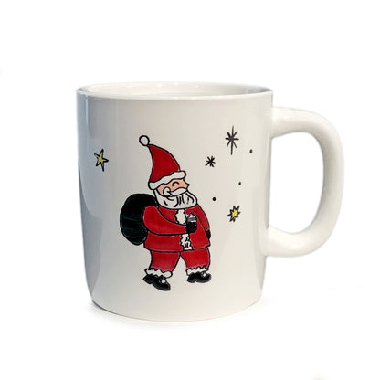 Ceramic Mug, Christmas Design, White, 16oz