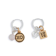Earrings- Love Silver Charm