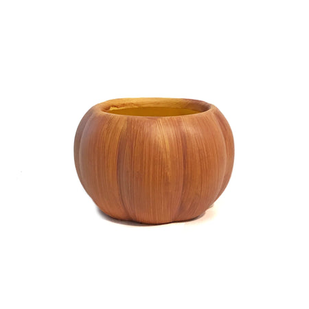Pot, 3in, Ceramic, Dolomite, Matte Orange Pumpkin