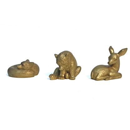 Ornament, Resin Antique Gold Animals, Ast