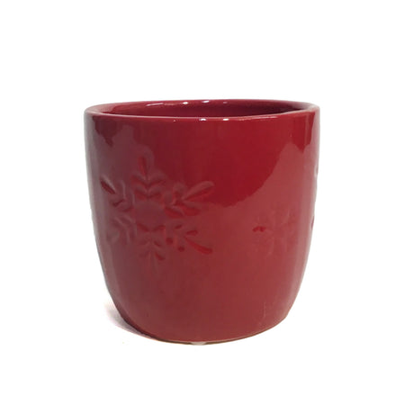 Pot, 4in, Ceramic, Dolomite, Christmas, Snowflake