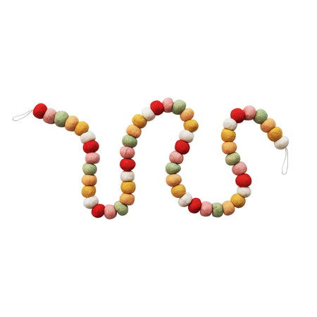 Wool Felt Ball Christmas Garland, 72in