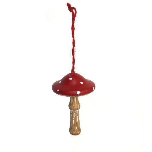 Red Wood Mushroom Ornamen