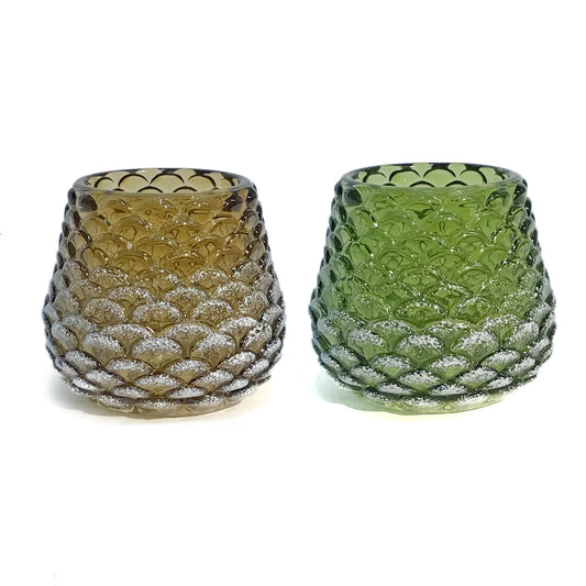 Decor, Glass Pinecone Tealight Holder