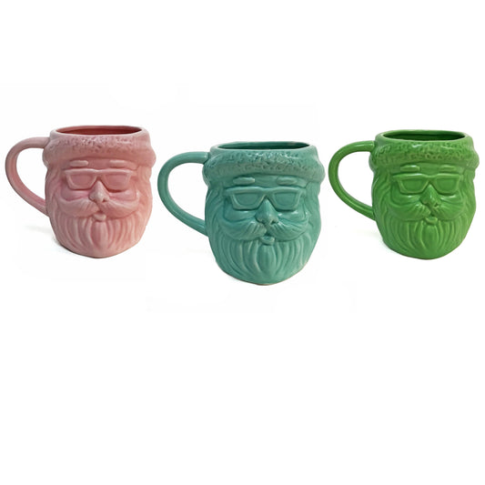 Ceramic Santa Head Mug, 3 Styles