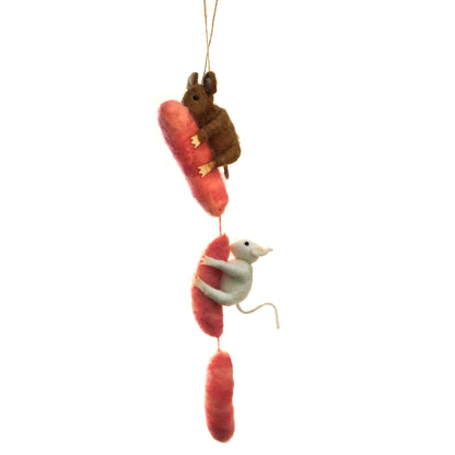 Ornament, Wool Felt Mice