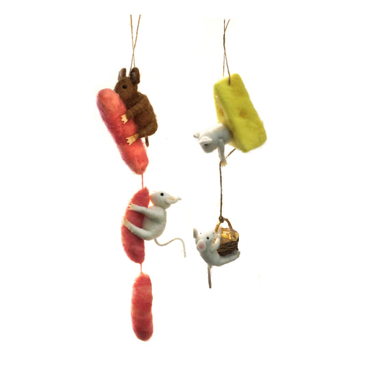 Ornament, Wool Felt Mice
