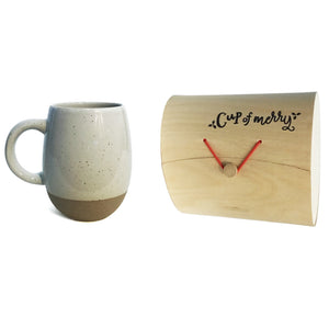 Stoneware Mug w/ Wood Gift Box, 2 Colors, 4 Styles