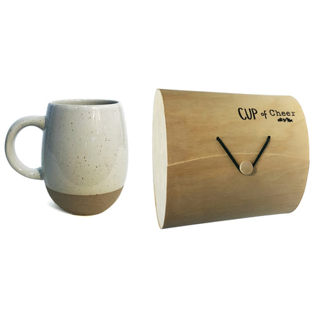 Stoneware Mug w/ Wood Gift Box, 2 Colors, 4 Styles