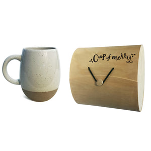 Stoneware Mug w/ Wood Gift Box, 2 Colors, 4 Styles