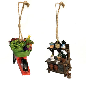Ornament, Resin, Veg Cart/Palnt Stand
