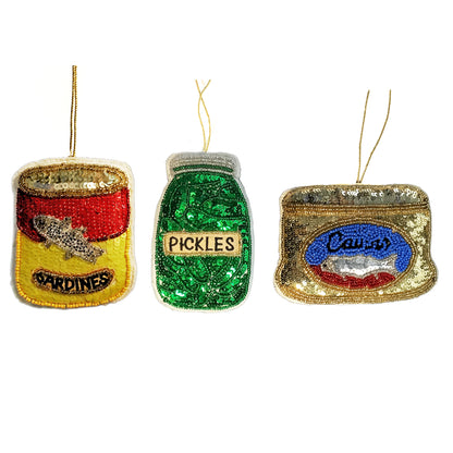 Ornament, Homemade Beaded Fabric Caviar/Sa