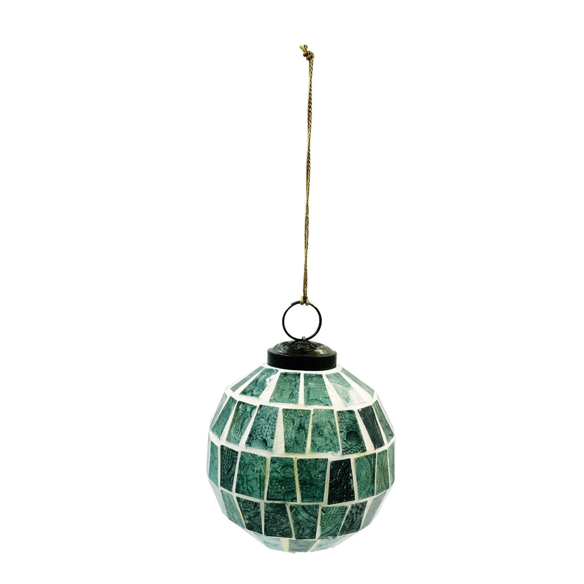 Ornament, Blue/White Glass Moaic