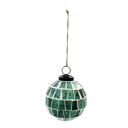 Ornament, Blue/White Glass Moaic