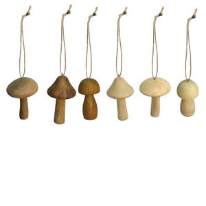 Mango Wood Mushroom Ornamen