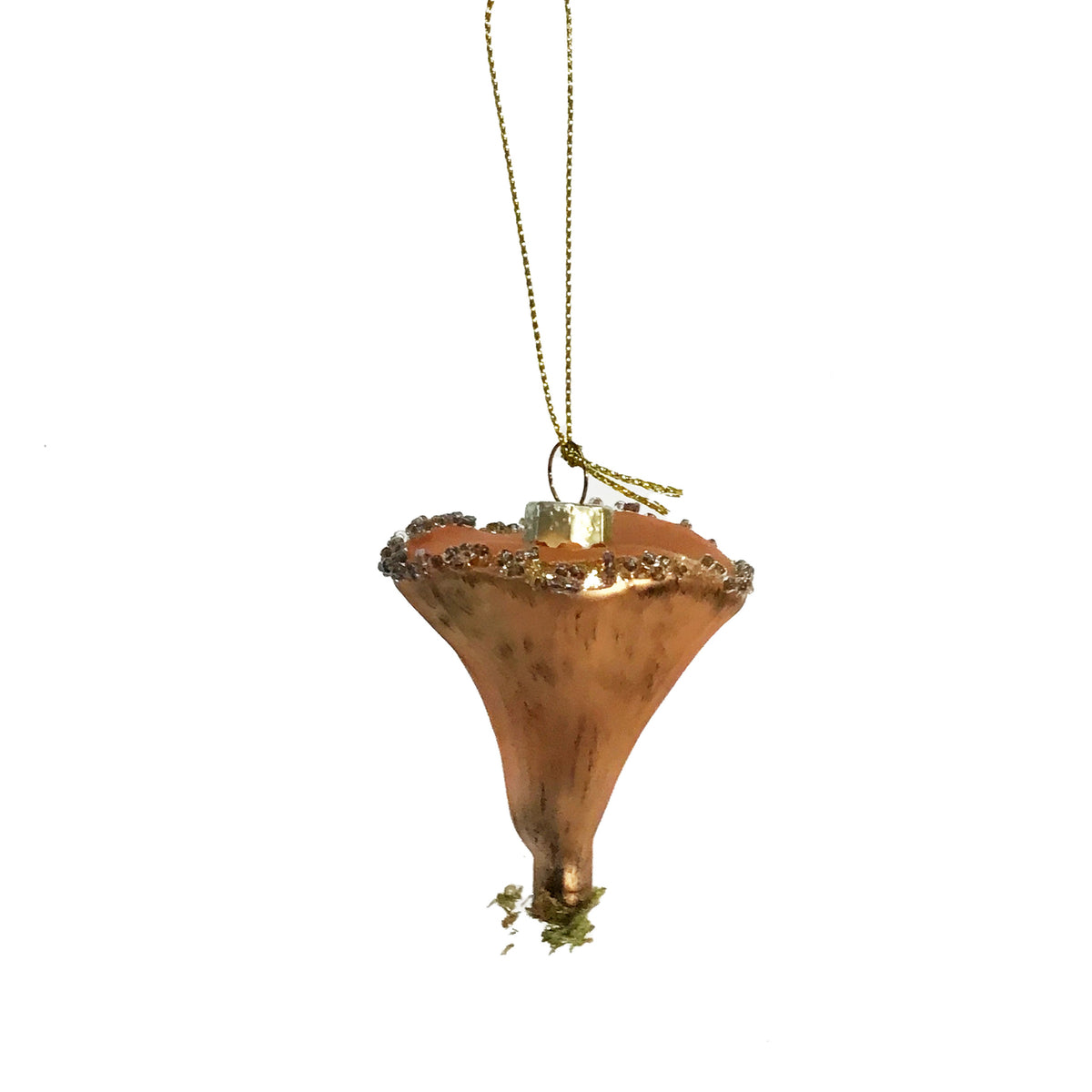 Glass Mushrooom W/ Glitter Ornament, Assorted