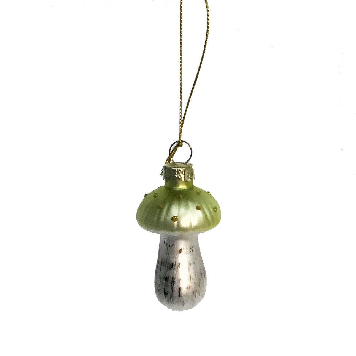 Glass Mushrooom W/ Glitter Ornament, Assorted