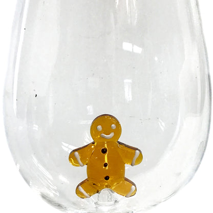 Xmas Icons Stemless Wine Glass, Set of 4
