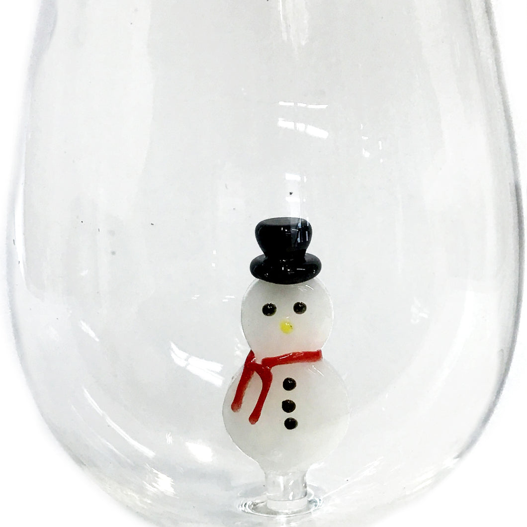 Xmas Icons Stemless Wine Glass, Set of 4