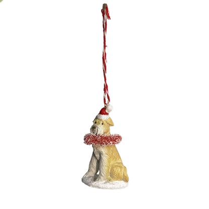 Ornament, Resin, Dog W/ Wreath